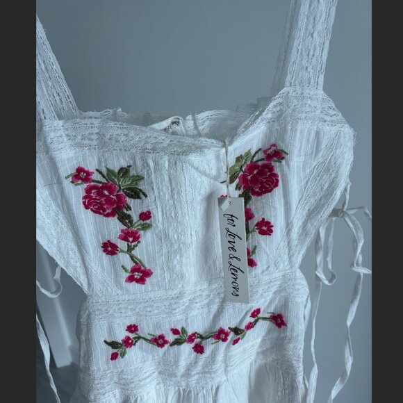 For Love & Lemons Jolene Embroidered Midi Dress - Picture 4 of 5